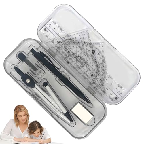Mathematisches Geometrie-Set – -Set für Schüler, Messwerkzeugset | langlebiges Schreibwaren-Set mit Radiergummi, dreieckiger Skala, mechanischem Stift und Aufbewahrungstasche Mathematisches Geometrie-Set – -Set für Schüler, Messwerkzeugset | langlebiges Schreibwaren-Set mit Radiergummi, dreieckiger Skala, mechanischem Stift und Aufbewahrungstasche von Générique