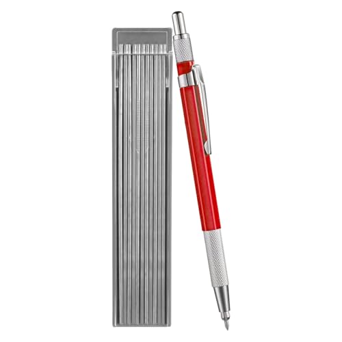 Mechanischer Bleistift aus Metall, langlebiges Ingenieurmarkierungswerkzeug, 2,0 mm mechanischer Stift mit 12 runden silbernen Nachfüllminen, integrierter Spitzer-Präzisions-Schreibstift, Cha-Marker Mechanischer Bleistift aus Metall, langlebiges Ingenieurmarkierungswerkzeug, 2,0 mm mechanischer Stift mit 12 runden silbernen Nachfüllminen, integrierter Spitzer-Präzisions-Schreibstift, Cha-Marker von Générique