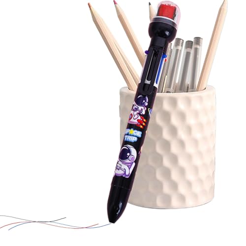 Mehrfarbiger Kugelschreiber, bunte Kugelschreiber, 6 Farben, Cartoon-Astronaut, einziehbarer Tintenstift, Schreibwarenzubehör für Notizen von Générique