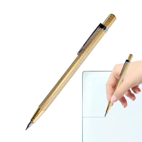 Metall Schreiber Werkzeug Wolframcarbid Schriftzüge Gold mit Clip | Hohe Gravurhärte Gravur für Glas, Keramik, Blech, Fliesenschneiden, Schriftzüge, Mark von Générique