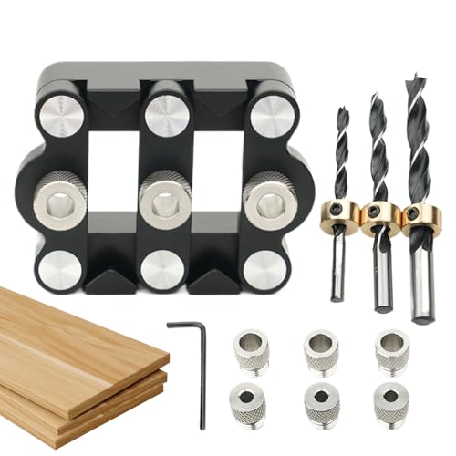 Metallbohrloch-Set, multifunktional, selbstzentrierend, präzise, Dowel Punch Locator, tragbares Woodwork Tool, Rahmenbauzubehör für persönliche Projekte, 3,66 x 2,68 x 1,57 Zoll Metallbohrloch-Set, multifunktional, selbstzentrierend, präzise, Dowel Punch Locator, tragbares Woodwork Tool, Rahmenbauzubehör für persönliche Projekte, 3,66 x 2,68 x 1,57 Zoll von Générique