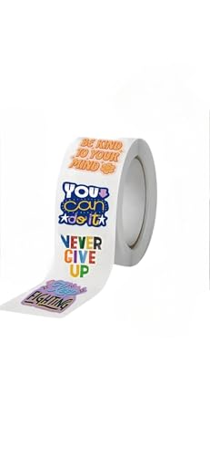 Motivations-Aufkleberrolle, 500 Stück, positive Botschaften, mehrfarbig, Motivationsaufkleber, Scrapbooking-Aufkleber, Belohnung für Schüler, Schule, DIY, Haus, Notizbücher, tragbar Motivations-Aufkleberrolle, 500 Stück, positive Botschaften, mehrfarbig, Motivationsaufkleber, Scrapbooking-Aufkleber, Belohnung für Schüler, Schule, DIY, Haus, Notizbücher, tragbar von Générique