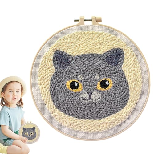 Muster Stickset - Home Ornament, Strickkunst für Erwachsene und Kinderzimmer | Stickset DIY Bastelset | Komplettes Stickset Süße Katzen für Anfänger von Générique