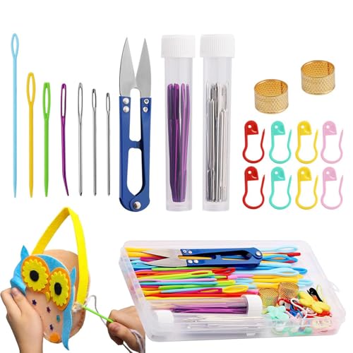 Nähset mit Etui, Nähprojekt-Kits, Reise-Nähset für Erwachsene, Nähwerkzeuge mit Aufbewahrungsbox, tragbares Nähzubehör, Strickbedarf für von Générique