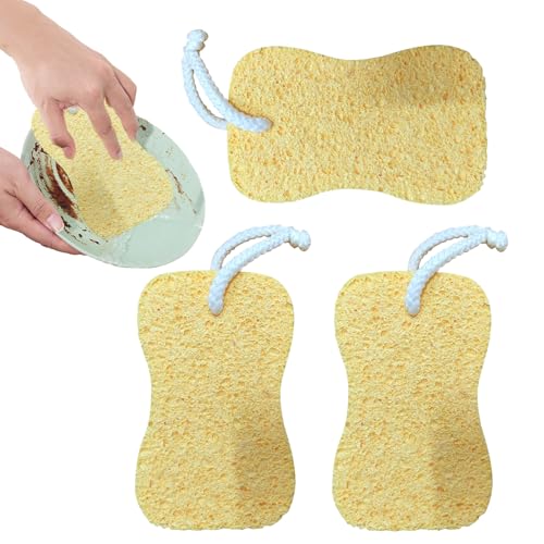 Naturschwamm für Küche, Reinigungsschwamm, kratzfest, 3 Stück, aus Zellstoff und Baumwolle, für Geschirr, Reinigung, Haus, Küche, Badezimmer, Autowäsche Naturschwamm für Küche, Reinigungsschwamm, kratzfest, 3 Stück, aus Zellstoff und Baumwolle, für Geschirr, Reinigung, Haus, Küche, Badezimmer, Autowäsche von Générique