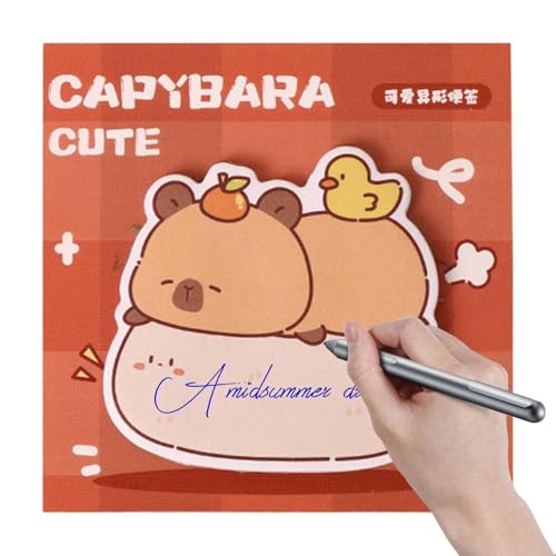 Niedliche Haftnotizen, Haftnotizblöcke, Haftnotizblöcke – Capybara Cartoon Haftnotizblock | 30-Blatt-abnehmbarer Notizblock, Klassenbedarf, Schulbedarf von Générique