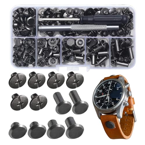 Nieten für Leder, Chicago Bindeschrauben | Zubehör Bolzen für Lederwaren Binder Reparatur Taschen Gürtel Schuhe Nieten für Leder, Chicago Bindeschrauben | Zubehör Bolzen für Lederwaren Binder Reparatur Taschen Gürtel Schuhe von Générique