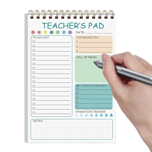 Notizblock für Lehrer – Liste der Lehraufgaben mit 50 Blättern | 14 x 20,3 cm (5,8 x 8,3 Zoll) | Twin Coil Binding Daily Schedule Planner für Classroom Elementary von Générique