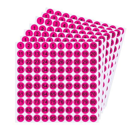 Numbered Sticker, 7 x Inventory Number Labels, 1 Inch Round Adhesive Decals 1 to 100, Sturdy Labels for Outdoor Indoor Use, Easy Organization, Accurate Tracking, 10,24 x 10,24 x 0,39 Zoll Numbered Sticker, 7 x Inventory Number Labels, 1 Inch Round Adhesive Decals 1 to 100, Sturdy Labels for Outdoor Indoor Use, Easy Organization, Accurate Tracking, 10,24 x 10,24 x 0,39 Zoll von Générique