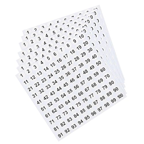Numbered Sticker, 7 x Inventory Number Labels, 1 Inch Round Adhesive Decals 1 to 100, Sturdy Labels for Outdoor Indoor Use, Easy Organization, Accurate Tracking, 10,24 x 10,24 x 0,39 Zoll von Générique