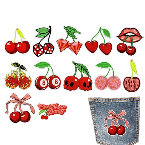Obst-Patches, 12 Stück, bestickt, Obst für Reparatur | Zubehör für Hemden, Kleider, Hüte, Jeans, Pullover, Damen und Mädchen Obst-Patches, 12 Stück, bestickt, Obst für Reparatur | Zubehör für Hemden, Kleider, Hüte, Jeans, Pullover, Damen und Mädchen von Générique