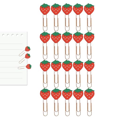 Obstbüroklammern, Büroklammern in Fruchtform - Niedliche Büroklammern, Lesezeichen, Clip | Wassermelonen-Memo-Clips, dekorative Büroklammern, 20 Stück für Dokumente, Dess-Papierbücher von Générique