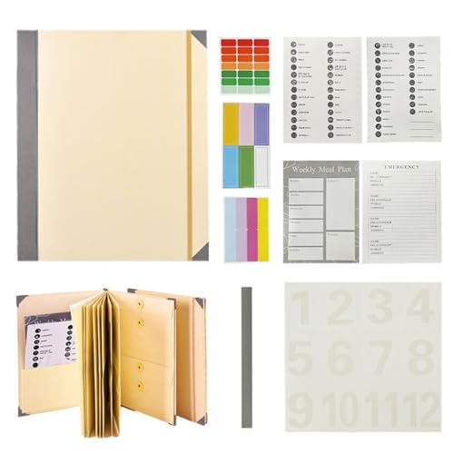 Ordner für Dateien, erweiterbare Dateiordner | Tragbare erweiterbare Papier-Dateitasche, Organizer für Quittungen im Briefformat mit Etiketten für Rechnung Ordner für Dateien, erweiterbare Dateiordner | Tragbare erweiterbare Papier-Dateitasche, Organizer für Quittungen im Briefformat mit Etiketten für Rechnung von Générique