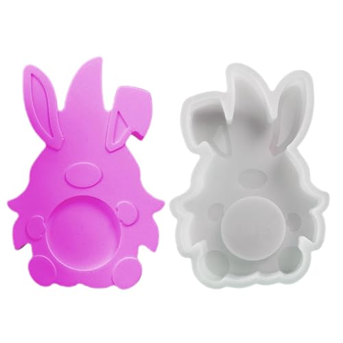 Osterhase Silikonform, Osterkerzen Formen, niedliche Cartoon-Hasen-Gnomform, 3D-Kerzengießform, Osterkerzenherstellungswerkzeuge, F-Form von Générique