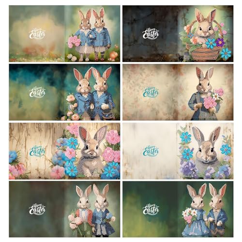 Osterkarten mit 5D-Diamant-Malerei, Strass-Kunst-Kits mit Osterhase, Bunny Grußkarten-Bastelset | Niedliches Bastelset für praktische Fähigkeiten, ar-Set Osterkarten mit 5D-Diamant-Malerei, Strass-Kunst-Kits mit Osterhase, Bunny Grußkarten-Bastelset | Niedliches Bastelset für praktische Fähigkeiten, ar-Set von Générique