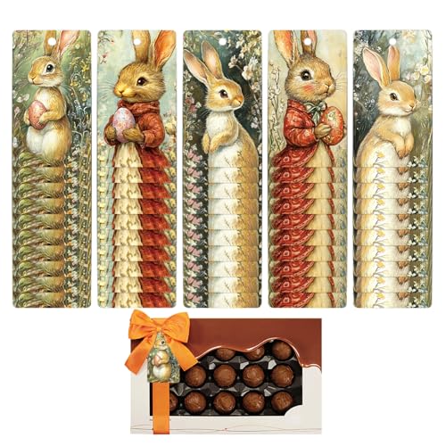 Osterkorbetiketten, Osterkarten-Tags | 50 Stück Snackbeutel-Etiketten-Set – Festliche Hasen-Leckerei-Tüten für Osterfeiern für Printem-Handwerk Osterkorbetiketten, Osterkarten-Tags | 50 Stück Snackbeutel-Etiketten-Set – Festliche Hasen-Leckerei-Tüten für Osterfeiern für Printem-Handwerk von Générique