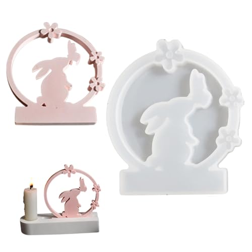Ostern Silikonform Ostern Süßigkeiten Formen Kaninchen Silikonformen Kreative Osterhasen Seifenform Silikonform Osterhasen Silikonform für Kerzenhalter für die Herstellung von Seifenkerzen von Générique