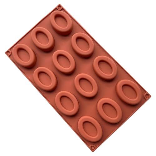 Ovale Silikonform – Schokoladenformen aus Silikon | ovale Lebensmittelformen mit 12 Mulden, Seifenformen, Backformen, nicht klebrige Schokoladenformen, Backläden Ovale Silikonform – Schokoladenformen aus Silikon | ovale Lebensmittelformen mit 12 Mulden, Seifenformen, Backformen, nicht klebrige Schokoladenformen, Backläden von Générique
