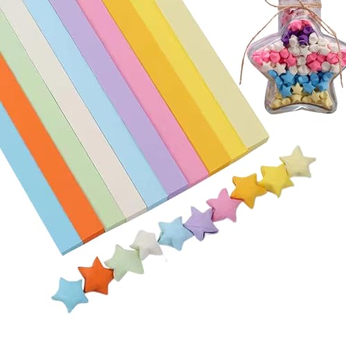 Papierstreifen Sterne - 1350 Blatt Lucky Star Papierstreifen - Doppelseitiges Bastelpapier für Glücksstern-Dekoration, niedliches Cartoon-Handgemachtes Handwerk von Générique