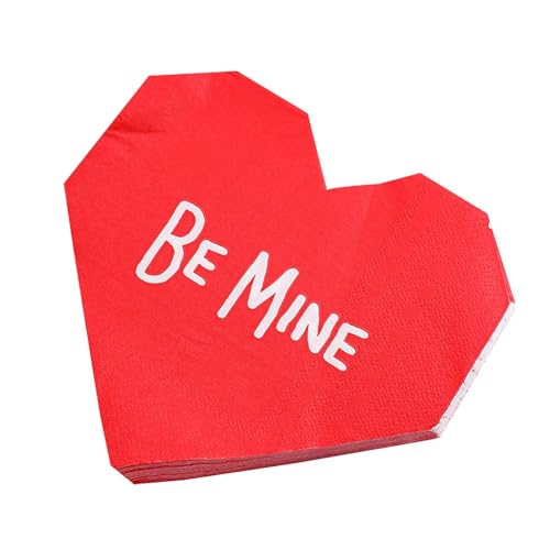 Party-Servietten aus Papiertaschentuch, Valentinstag-Servietten, robustes Gästetuch | 2-lagige Seidenpapierservietten in Herzform, Gästehandtuch, Gastbedarf, von Générique