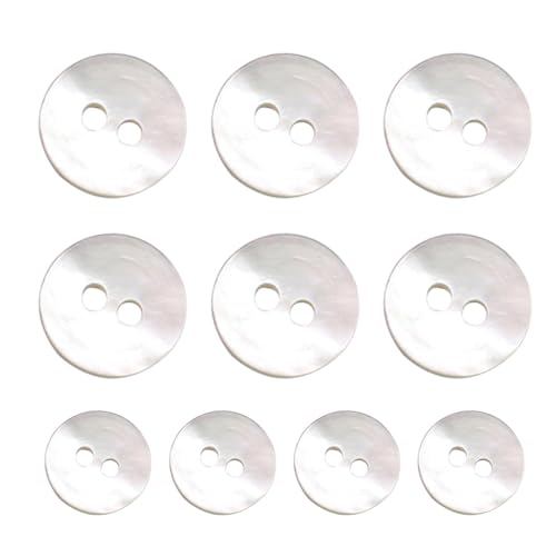 Pearl Shell Buttons für Nähen, Blazer Buttons, 10 Stück River Shell Strickjacke Buttons, Buttons Set für Kleidung, 2-Loch Design River Shell Cardigan Button für Suit, Coat, Windbreaker, Sweater Pearl Shell Buttons für Nähen, Blazer Buttons, 10 Stück River Shell Strickjacke Buttons, Buttons Set für Kleidung, 2-Loch Design River Shell Cardigan Button für Suit, Coat, Windbreaker, Sweater von Générique