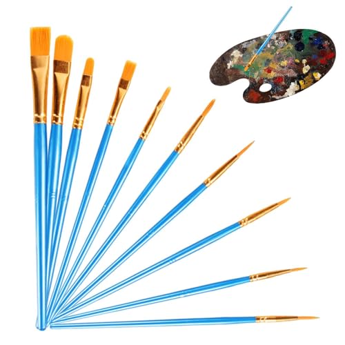 Pinsel-Set – 10 Stück Detailbürsten für Acrylmalerei | Miniatur-Details und Felsmalerei | Gesichts-Nagelkunst | für Acrylmalerei, Kunst, Öl, Gesicht, Pinsel-Set – 10 Stück Detailbürsten für Acrylmalerei | Miniatur-Details und Felsmalerei | Gesichts-Nagelkunst | für Acrylmalerei, Kunst, Öl, Gesicht, von Générique