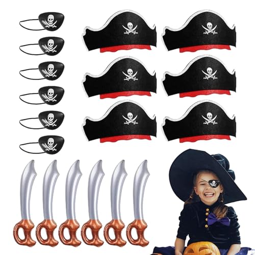 Piraten-Party-Cosplay-Zubehör – Halloween-Zubehör-Set für Piraten-Cosplay, aufblasbar, Piratenaugen, für Halloween-Party Piraten-Party-Cosplay-Zubehör – Halloween-Zubehör-Set für Piraten-Cosplay, aufblasbar, Piratenaugen, für Halloween-Party von Générique