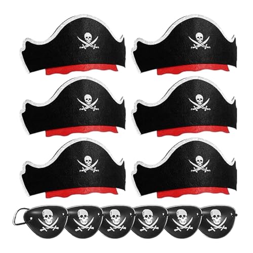 Piratenhüte – Set für Piratenparty, Cosplay, aufblasbare Schwerter, Augen-Patches für Halloween, für Cosplay-Party Piratenhüte – Set für Piratenparty, Cosplay, aufblasbare Schwerter, Augen-Patches für Halloween, für Cosplay-Party von Générique