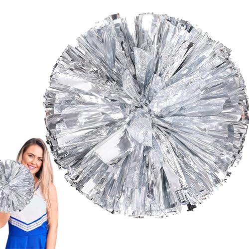 Pompoms aus metallischer Aluminiumfolie – Pompoms aus metallischer Aluminiumfolie für Sport | Cheerleading Sports | Cheer Team | Tanzpons für Mädchen | 30 cm Tanzspiel von Générique