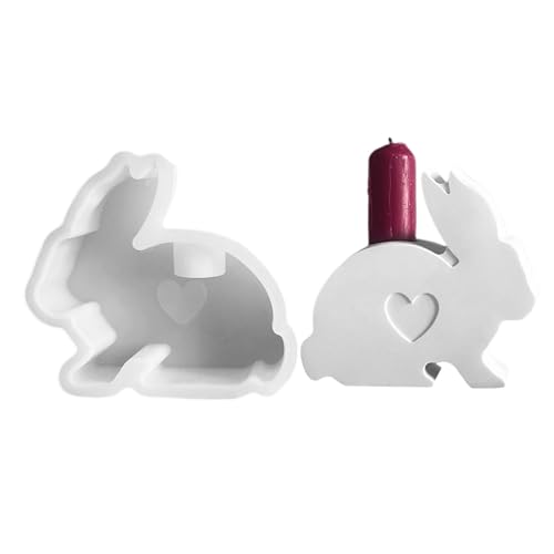 Rabbit Candle Holder, Bunny Mold, Silikon Cement Form, Tier Shaped Design, Create Memorable Moments, für Epoxidharz Ornamente Crafting Home Decor Use von Générique