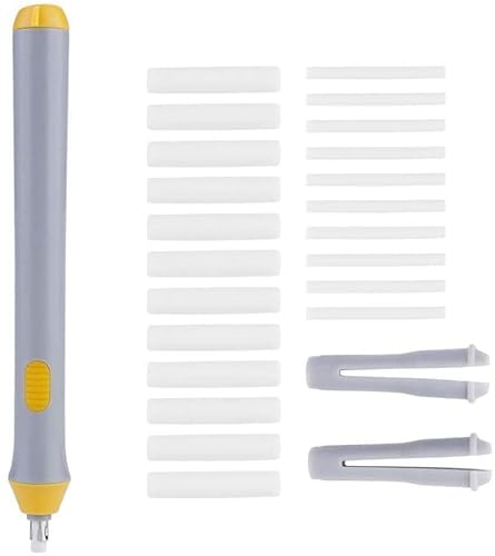 Radiergummi, batteriebetriebener Radiergummi, Elektrisches Radiergummi-Set mit 22 Radiergummi-Nachfüllungen, Automatisches Radiergummi-Set für Kunststifte, Zeichnen, Malen (Grau) von Générique