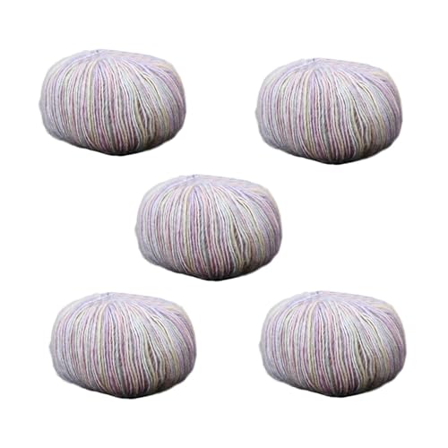 Regenbogengarn zum Häkeln, Farbverlaufsgarn, gefärbtes Baumwollgarn, mitteldick, Strick- und Häkelzubehör, weiches buntes Garn, 5 x handgefärbte Fäden für Pullover, von Générique