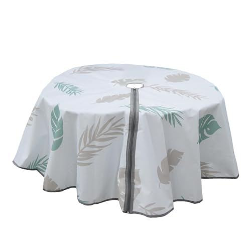 Regenschirm-Tischdecken mit Reißverschluss, runde Tischdecke mit Schirmloch – 152,4 cm (60 Zoll) ölbeständige Terrassentischdecke – wasserdichte Schutzhülle mit Reißverschluss für C-Tisch von Générique