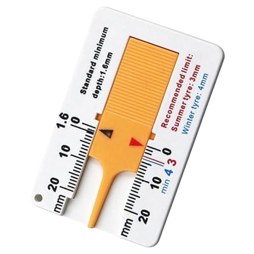 Reifentiefenmessgerät – Reifentester 0 – 20 mm | Manuelles Reifentiefenmessgerät, einfaches Ablesen, präzises Messen der Tiefe des Auto-Lagerbandes, Messgerät von Générique