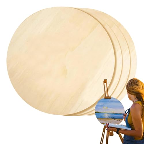 Runde Holzscheiben, Blanko-Scheiben aus Naturholz | 4 runde Holzscheiben, naturbelassen, unbehandelt, Kreisscheiben aus Holz, ohne Loch für die Dekoration von Weihnachten und Halloween Runde Holzscheiben, Blanko-Scheiben aus Naturholz | 4 runde Holzscheiben, naturbelassen, unbehandelt, Kreisscheiben aus Holz, ohne Loch für die Dekoration von Weihnachten und Halloween von Générique