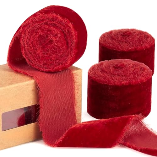 Samtband, rot, für Geschenkverpackungen, 5 Yards Samtband, Vintage, handgefertigt, Kronen, Innendekoration Samtband, rot, für Geschenkverpackungen, 5 Yards Samtband, Vintage, handgefertigt, Kronen, Innendekoration von Générique