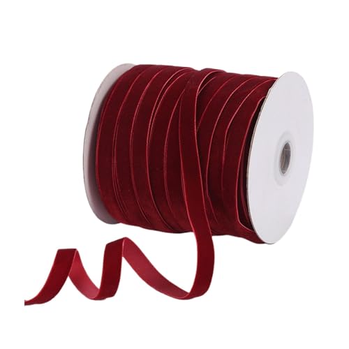 Samtband für Weihnachten, 50 m, mit Spule, gewebtes Nylonband mit einer Breite von 3/8 Zoll für die Herstellung von Bastelbögen von Kronen – Samtband aus Nylon – Rub von Générique