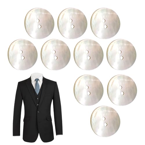 Schalenknöpfe für Kleidung, 10 Stück, Schalenknöpfe – Design mit 2 Löchern, runde Strickjackenknöpfe aus Flussmuschel, für Kleidung, Hemden, Anzüge, Mäntel, Pullover, Box Schalenknöpfe für Kleidung, 10 Stück, Schalenknöpfe – Design mit 2 Löchern, runde Strickjackenknöpfe aus Flussmuschel, für Kleidung, Hemden, Anzüge, Mäntel, Pullover, Box von Générique