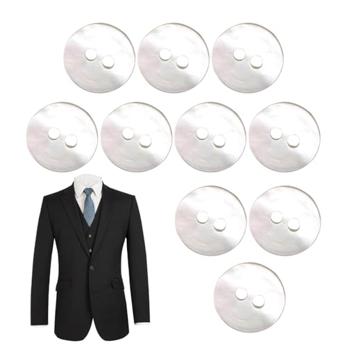 Schalenknöpfe für Kleidung, 10 Stück, Schalenknöpfe – Design mit 2 Löchern, runde Strickjackenknöpfe aus Flussmuschel, für Kleidung, Hemden, Anzüge, Mäntel, Pullover, Box Schalenknöpfe für Kleidung, 10 Stück, Schalenknöpfe – Design mit 2 Löchern, runde Strickjackenknöpfe aus Flussmuschel, für Kleidung, Hemden, Anzüge, Mäntel, Pullover, Box von Générique