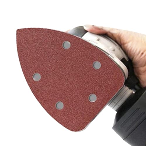 Schleifpapier für Holz, Detailschleifer | 20 x passendes Schleifpapier selbstklebend | 5,51 Zoll Dreieckschleifscheibe, Schleifpapier, kleiner Schleifer mit 5 Löchern von Générique