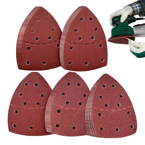 Schleifpapier für Holzmöbel – Set mit verschiedenen Schleifpads – dreieckige Schleifpads mit 11 Löchern zum Polieren von Metall, Präzision, Renovierung von Holz, Gips, kreative Projekte Schleifpapier für Holzmöbel – Set mit verschiedenen Schleifpads – dreieckige Schleifpads mit 11 Löchern zum Polieren von Metall, Präzision, Renovierung von Holz, Gips, kreative Projekte von Générique