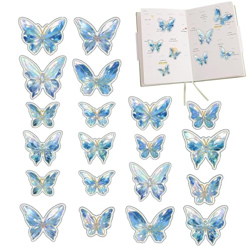 Schmetterlings-Wanddekoration – 20 Schmetterlings-Wandaufkleber | 4 Stile von bunten Schmetterlings-Aufklebern | Schmetterlings-Wandaufkleber, Raum-Wandpflaster, Dekoration für Scrapbook, Kuchen von Générique