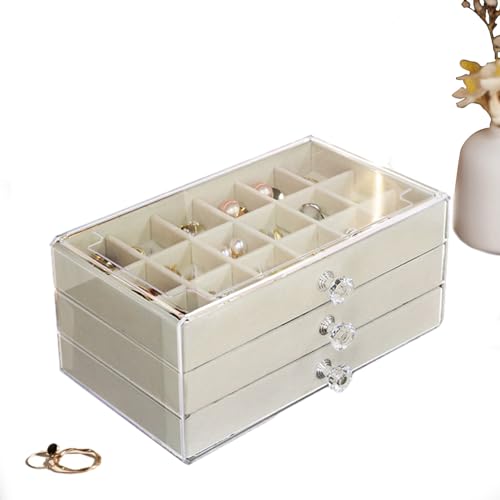 Schmuck-Organizer – Schmuckschatulle | Ohrring-Organizer | Aufbewahrungsbox für Ringe | mehrschichtige multifunktionale Aufbewahrung mit kratzfestem Acrylrahmen | Ornament Schmuck-Organizer – Schmuckschatulle | Ohrring-Organizer | Aufbewahrungsbox für Ringe | mehrschichtige multifunktionale Aufbewahrung mit kratzfestem Acrylrahmen | Ornament von Générique