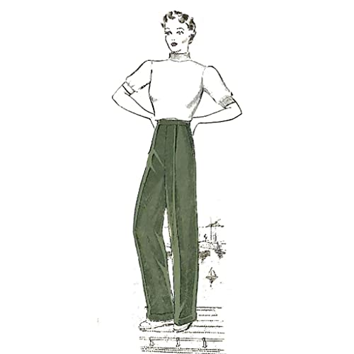 Schnittmuster der 1930er-Jahre: WW2 Damen-Slacks, Taille 66 cm von Générique