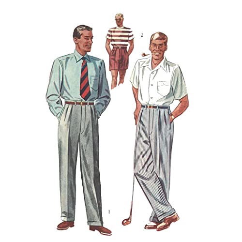 Schnittmuster für Herren der 1950er-Jahre, Hose mit Slacks – Taille 86,6 cm von Générique