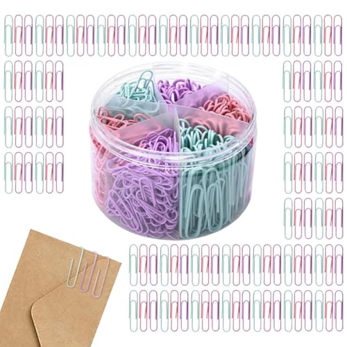 Schöne Büroklammern, überzogene Büroklammern, 50 mm Papier, niedlich, sortiert, 300 x Colorfu von Générique