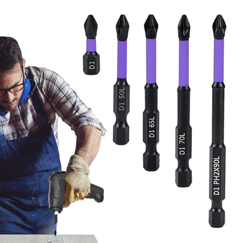 Schraubendreher-Bit-Set, magnetisch, hoher magnetischer Schraubendreher-Bit | Rutschfester Schraubenleiter Long Phillips Power Tool Zubehör für Schlüssel, Elektriker und Konus Schraubendreher-Bit-Set, magnetisch, hoher magnetischer Schraubendreher-Bit | Rutschfester Schraubenleiter Long Phillips Power Tool Zubehör für Schlüssel, Elektriker und Konus von Générique