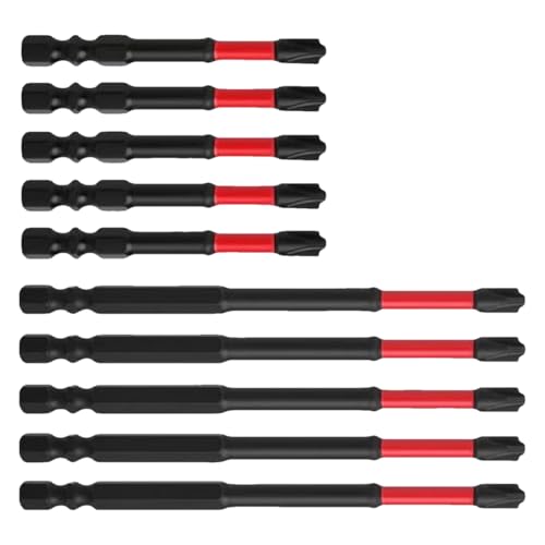 Schraubendreher-Bits, 10-teilig, definiert für Schraubendreher | Wear-Bit robust definiert für Elektriker aus Legierung | Reparaturzubehör für den Heimgebrauch von Générique