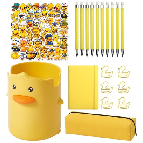Schreibwaren-Set für Cartoon-Enten-Thema, Bleistift-Werkzeuge für Studenten | Schulstudien-Set für und Mädchen, tragbar, Schreibzubehör von Générique