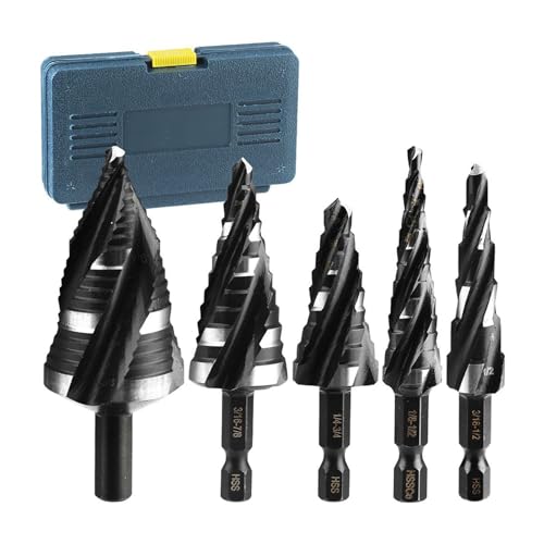 Schritt-Bit, nicht für Metall | Stepper Bit Set | Schneidwerkzeuge aus Hochgeschwindigkeitsstahl in Industriequalität für Bohrlöcher Schritt-Bit, nicht für Metall | Stepper Bit Set | Schneidwerkzeuge aus Hochgeschwindigkeitsstahl in Industriequalität für Bohrlöcher von Générique